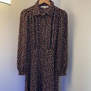 LOFT long sleeve floral cottage maxi dress women’s size 2